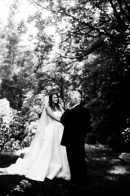 A portrait of a father and bride on her big day captured by Kent Collective Photography