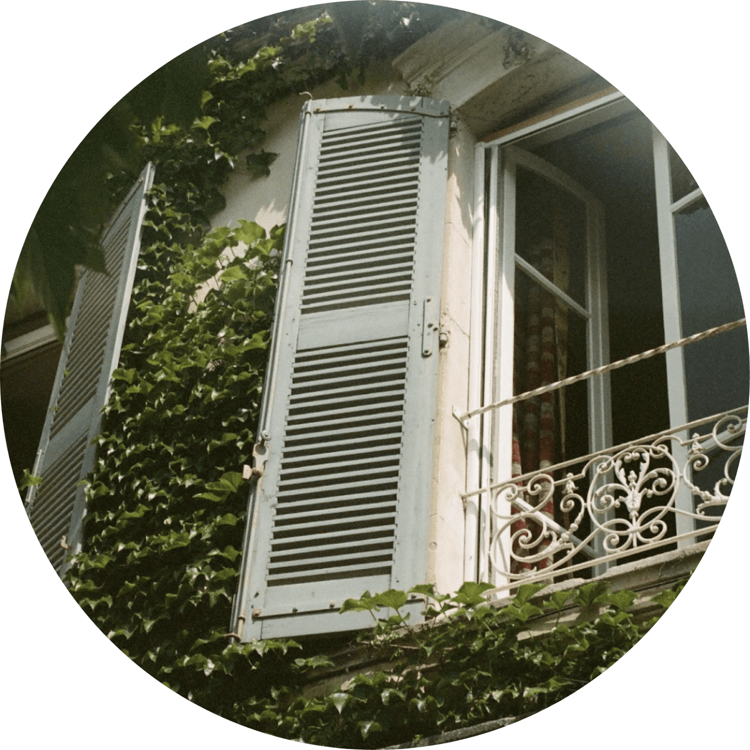 Window shutter at bed and breakfast in France