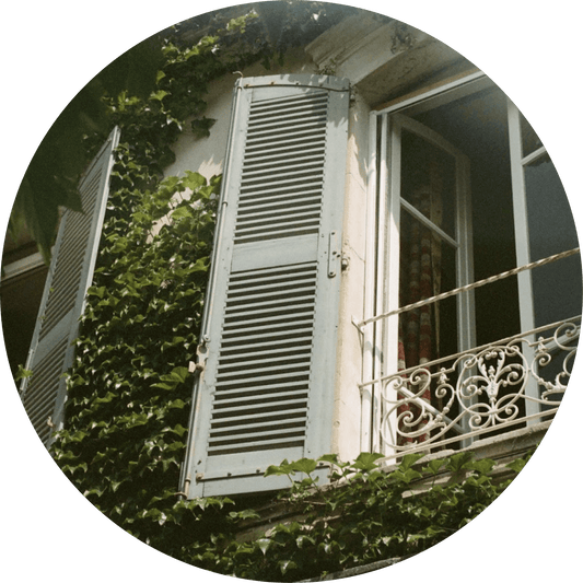 Window shutter at bed and breakfast in France