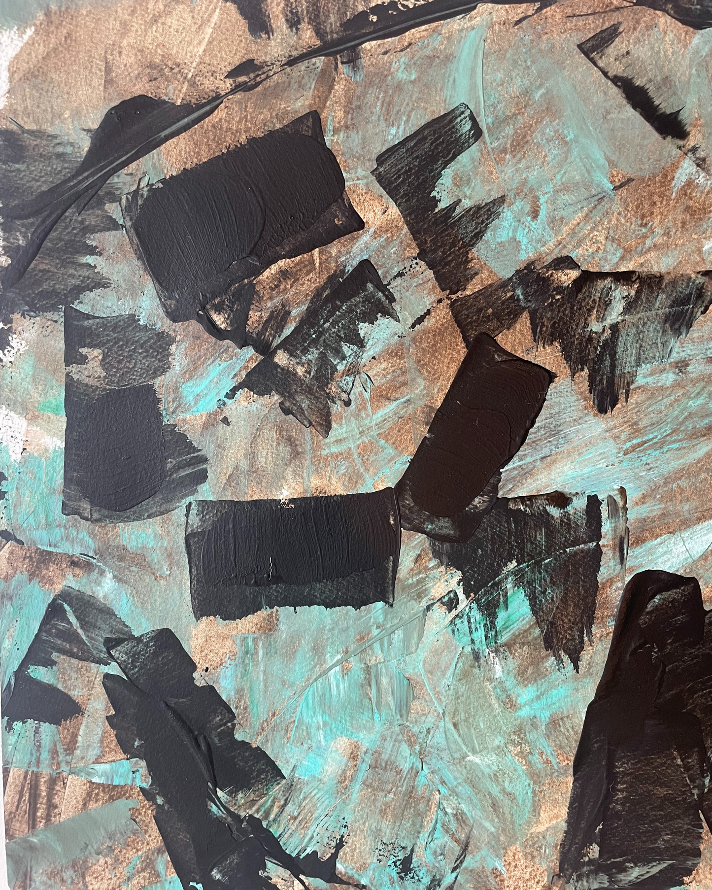 Flower Face is a 22x30 original painting with acrylic on artisan paper with a deckled edge by Kent Collective