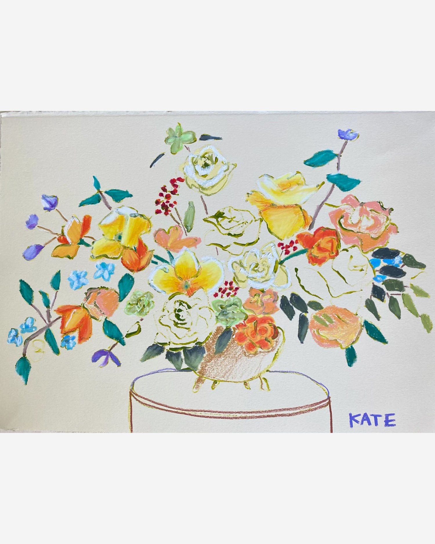Kate Rawal original 11 x 15 artwork with mixed media
