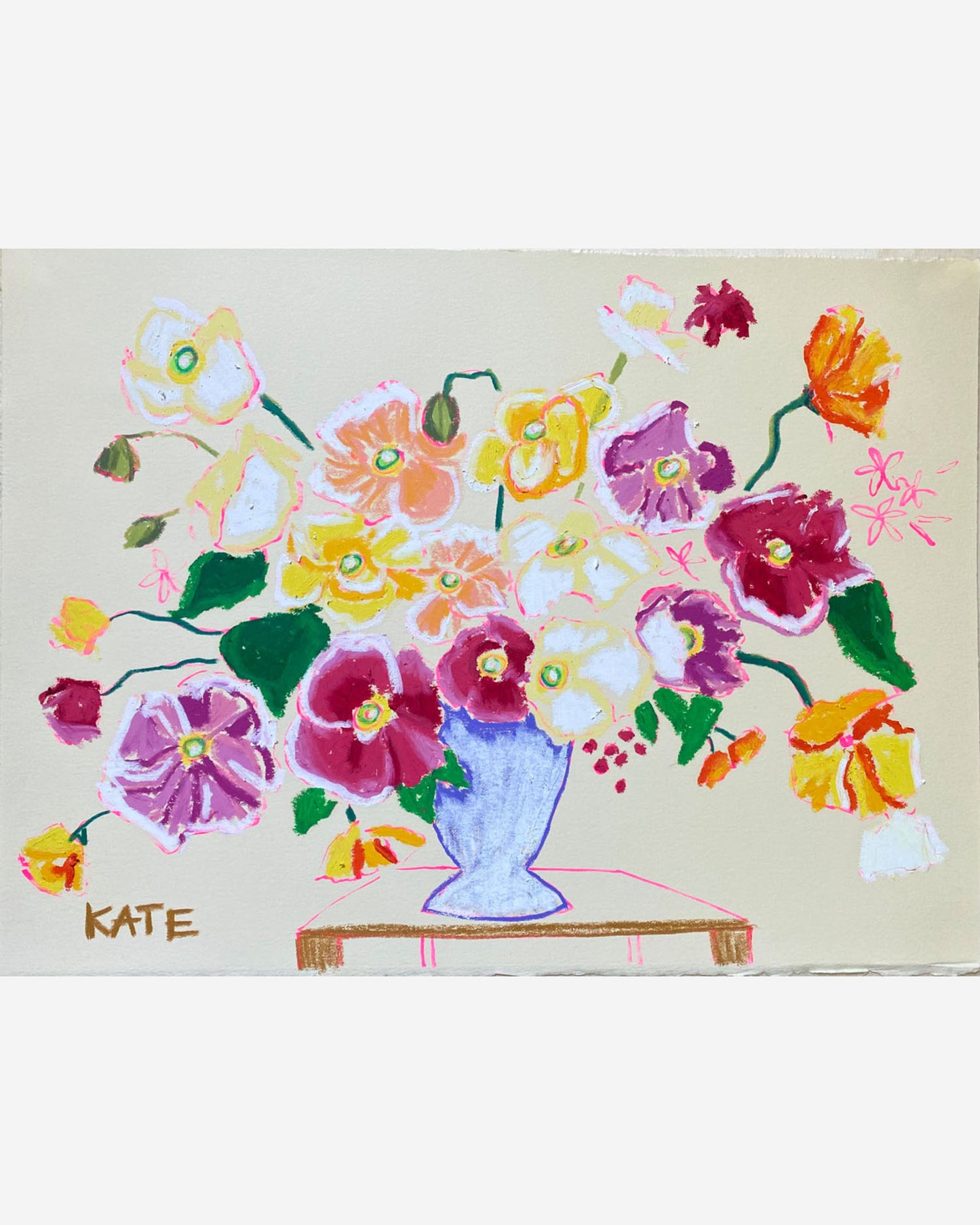 Kate Rawal original 11 x 15 artwork with mixed media