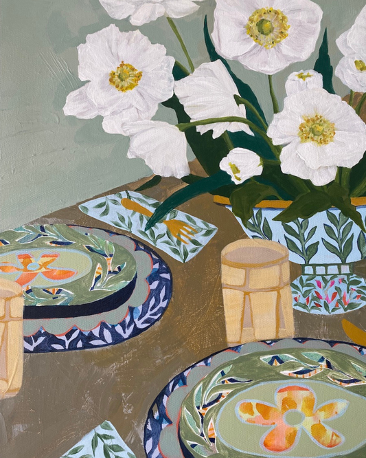 Prepare a Table by Madison Cromley is a 24 x 36 painting using acrylic on stretched canvas