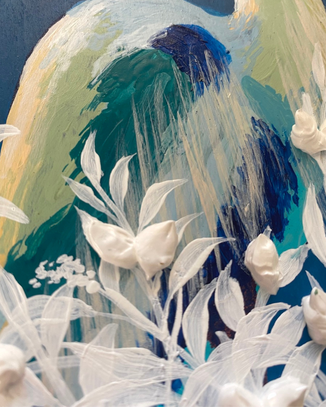 The Lauren by Madison Cromley is a 5 x 7 acrylic painting on a 1.5 in. deep wooden panel