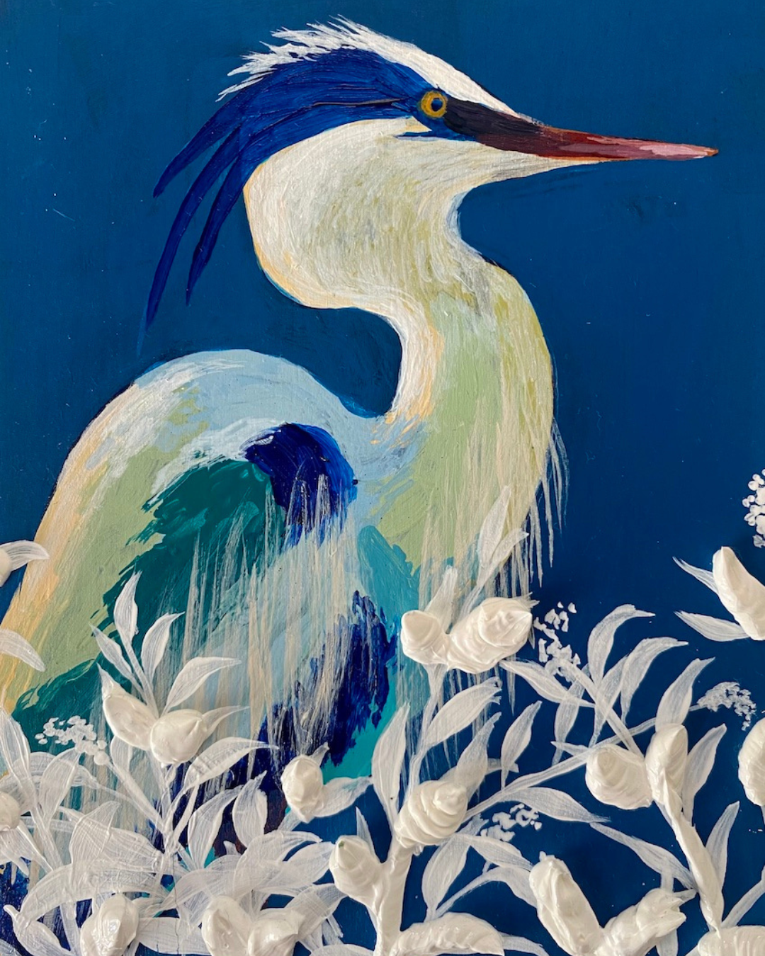 The Lauren by Madison Cromley is a 5 x 7 acrylic painting on a 1.5 in. deep wooden panel