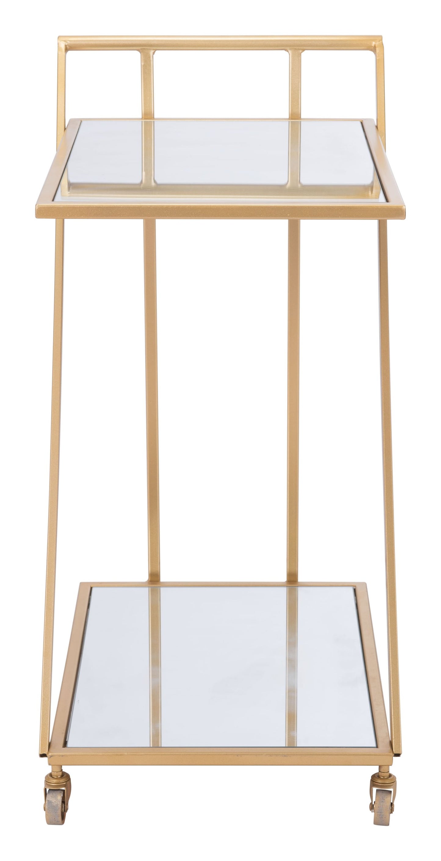 Gold, Mirror, & Steel Bar Cart