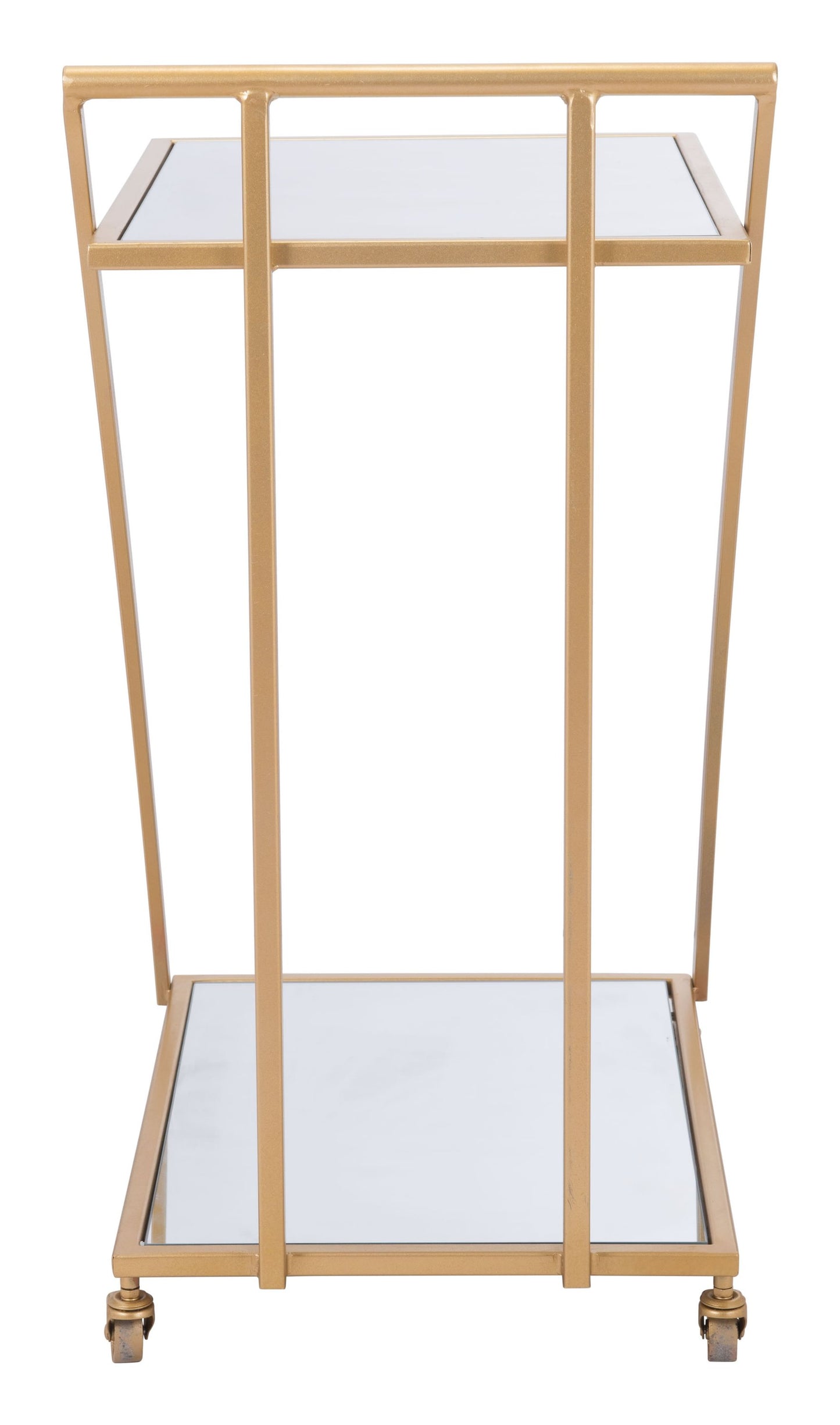 Gold, Mirror, & Steel Bar Cart