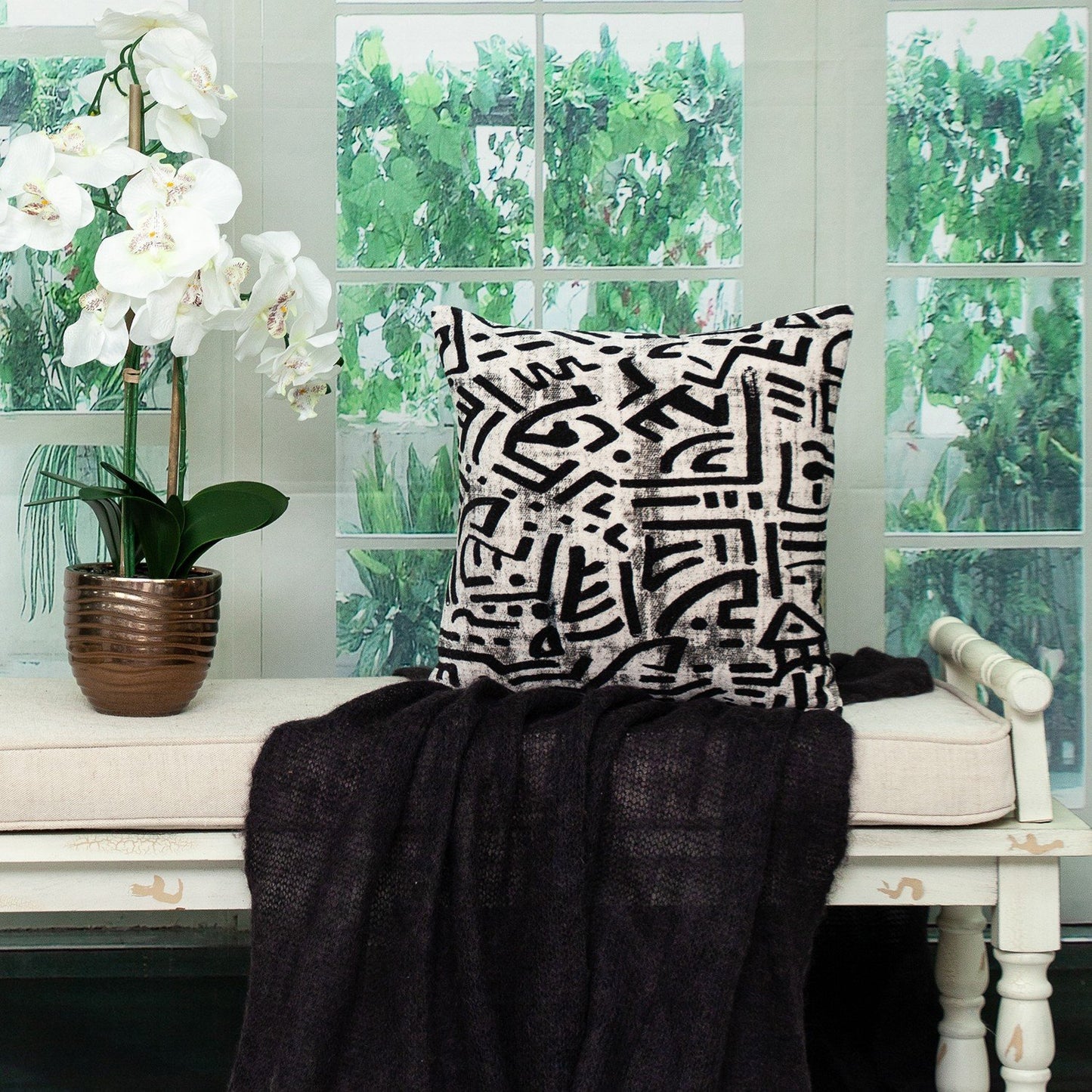 Abstract Velvet Throw Pillow