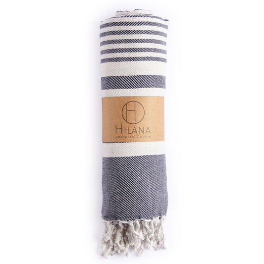 Fethiye Blue Striped Blanket