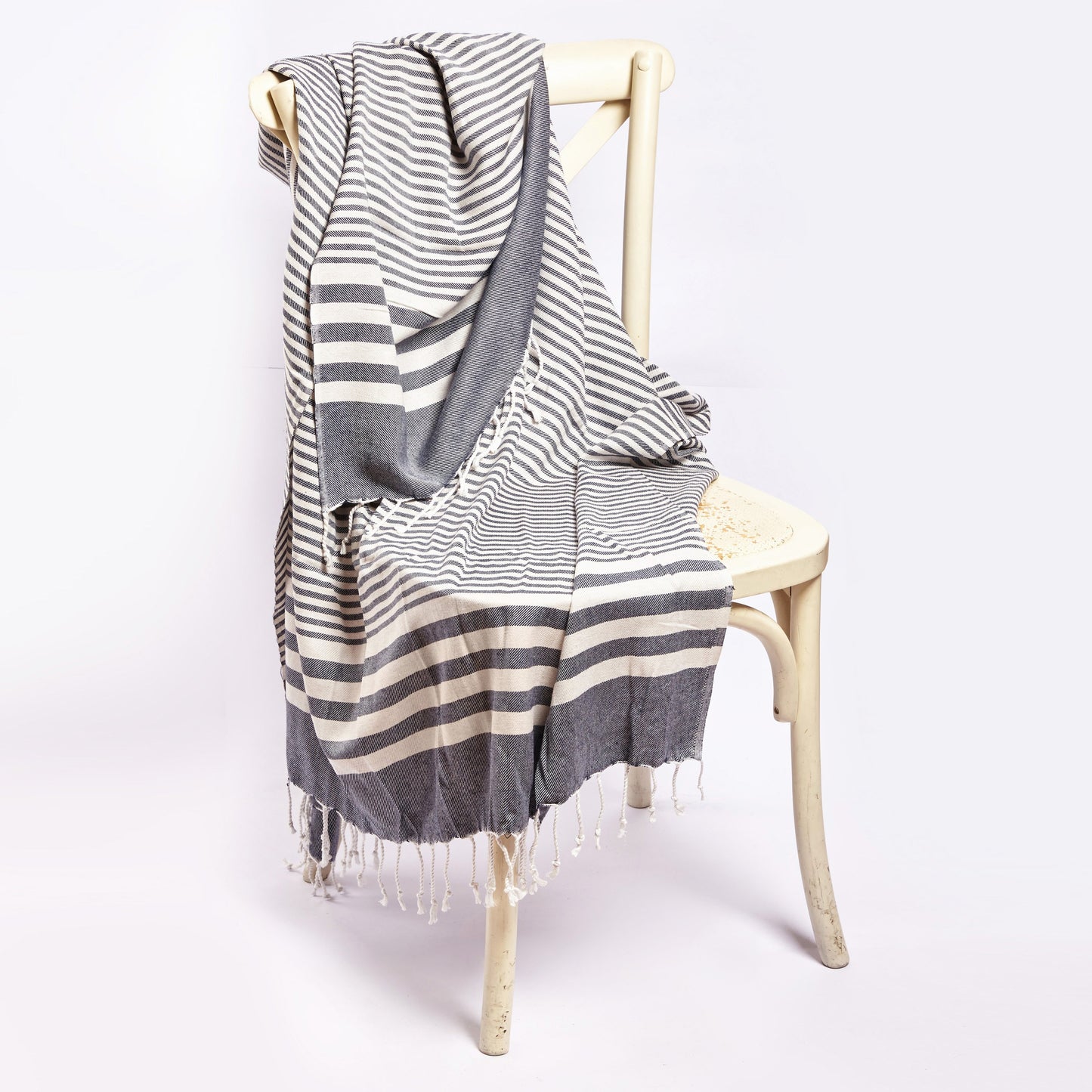 Fethiye Blue Striped Blanket
